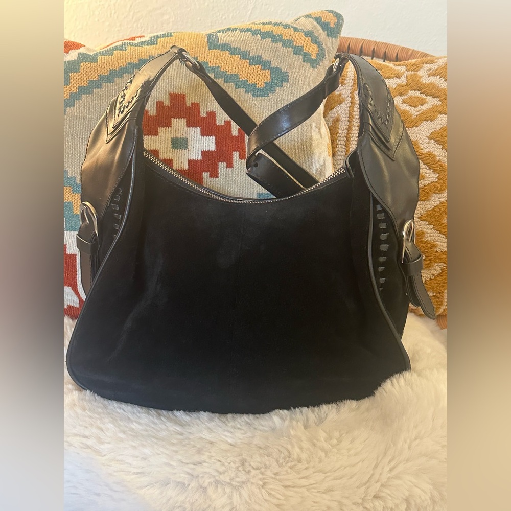 Zara Black Leather and Suede Coastal Cowboy Purse - Picture 4 of 13
